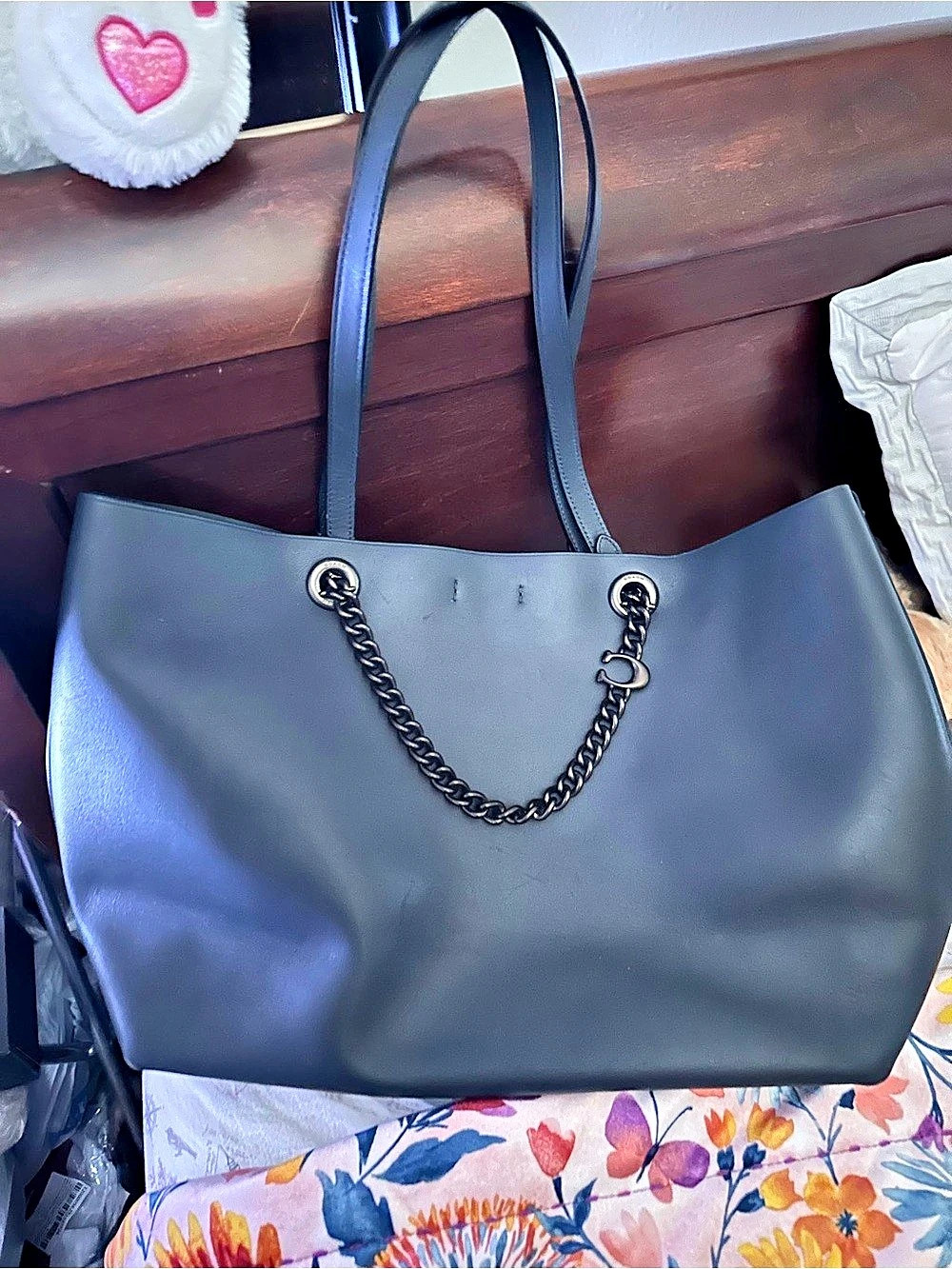 Coach Turn lock Chain Tote 27 BlueTote Bag